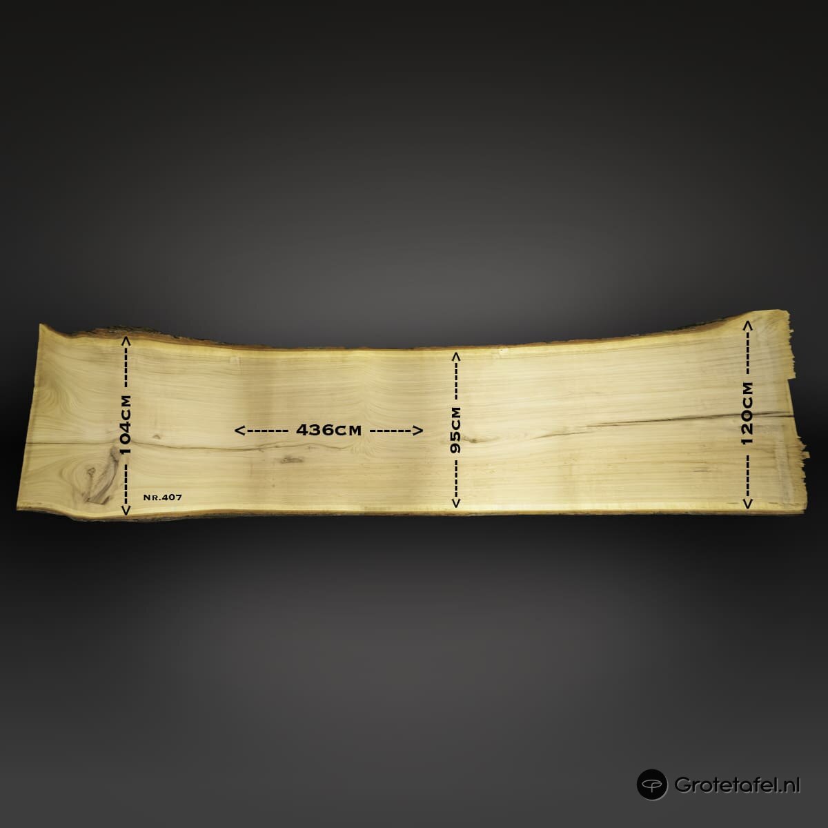 Eiken tafelblad 440cm