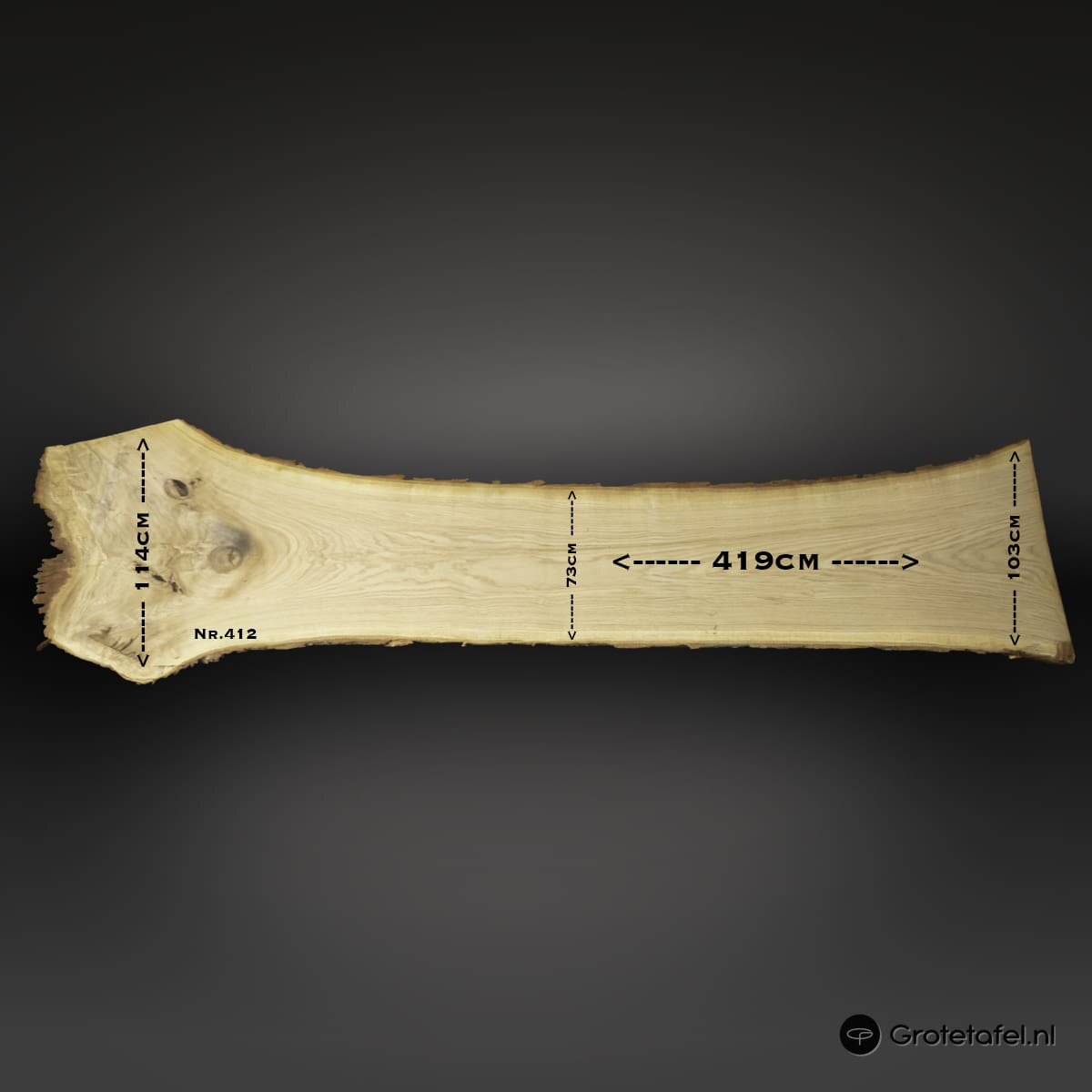 Eiken tafelblad 420cm