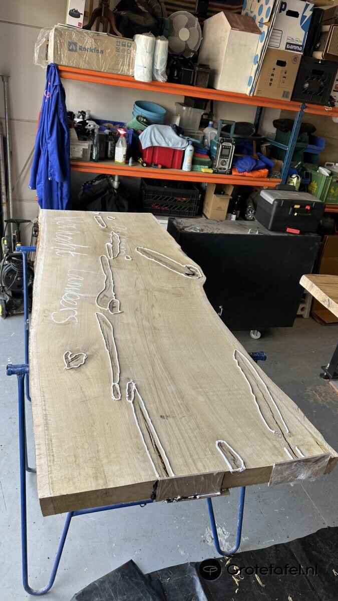 Eiken eetkamertafel 240cm - sfeerfoto 9