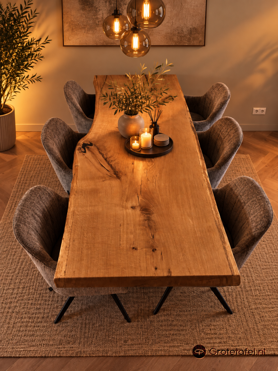 Eiken eetkamertafel 240cm - sfeerfoto 3