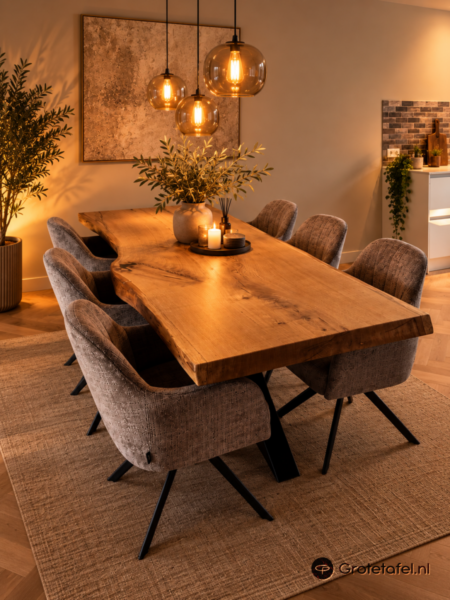 Eiken eetkamertafel 240cm - sfeerfoto 2