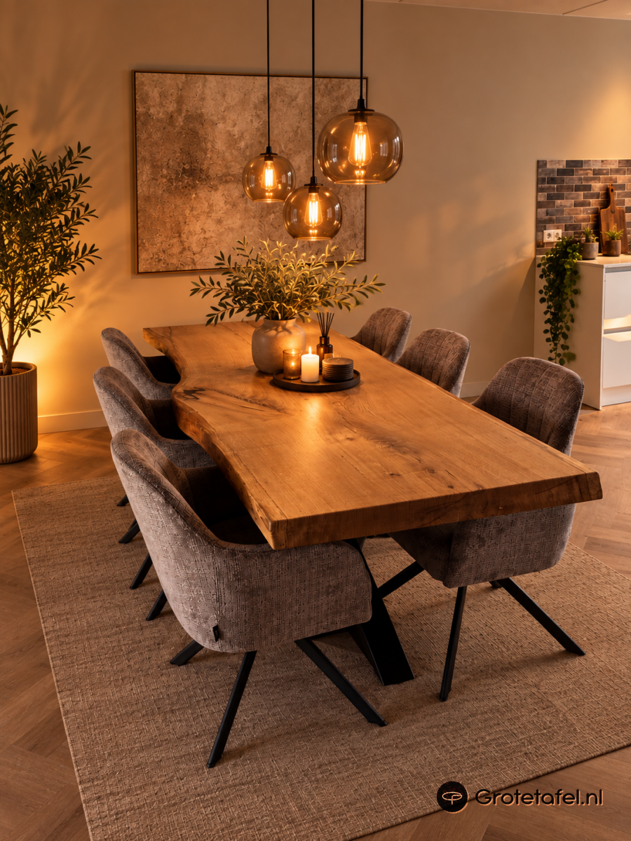 Eiken eetkamertafel 240cm - sfeerfoto 1