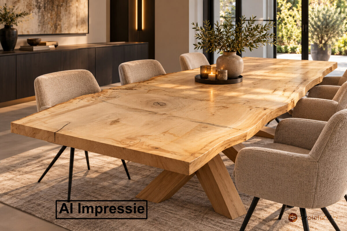 Eiken tafelblad DIRECT LEVERBAAR (L602) - sfeerfoto 5